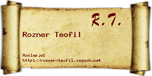 Rozner Teofil névjegykártya